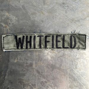 WHITFIELD Embroidered Vintage ‘Army Green’ Military name tape patch WHITFIELD
